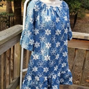 Label by 5Twelve Blue Flower Embroider Tutu Dress